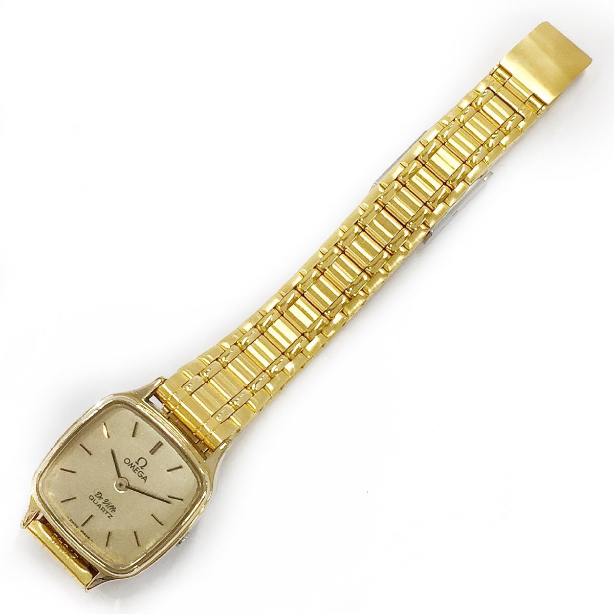 稼働品!!電池交換済!!OMEGA/オメガ デビル 金色 リューズレス クォーツ 