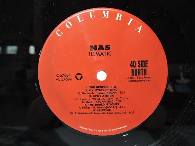 USオリジナル盤】Nas「Illmatic」LP（12インチ）/Columbia(C 57684