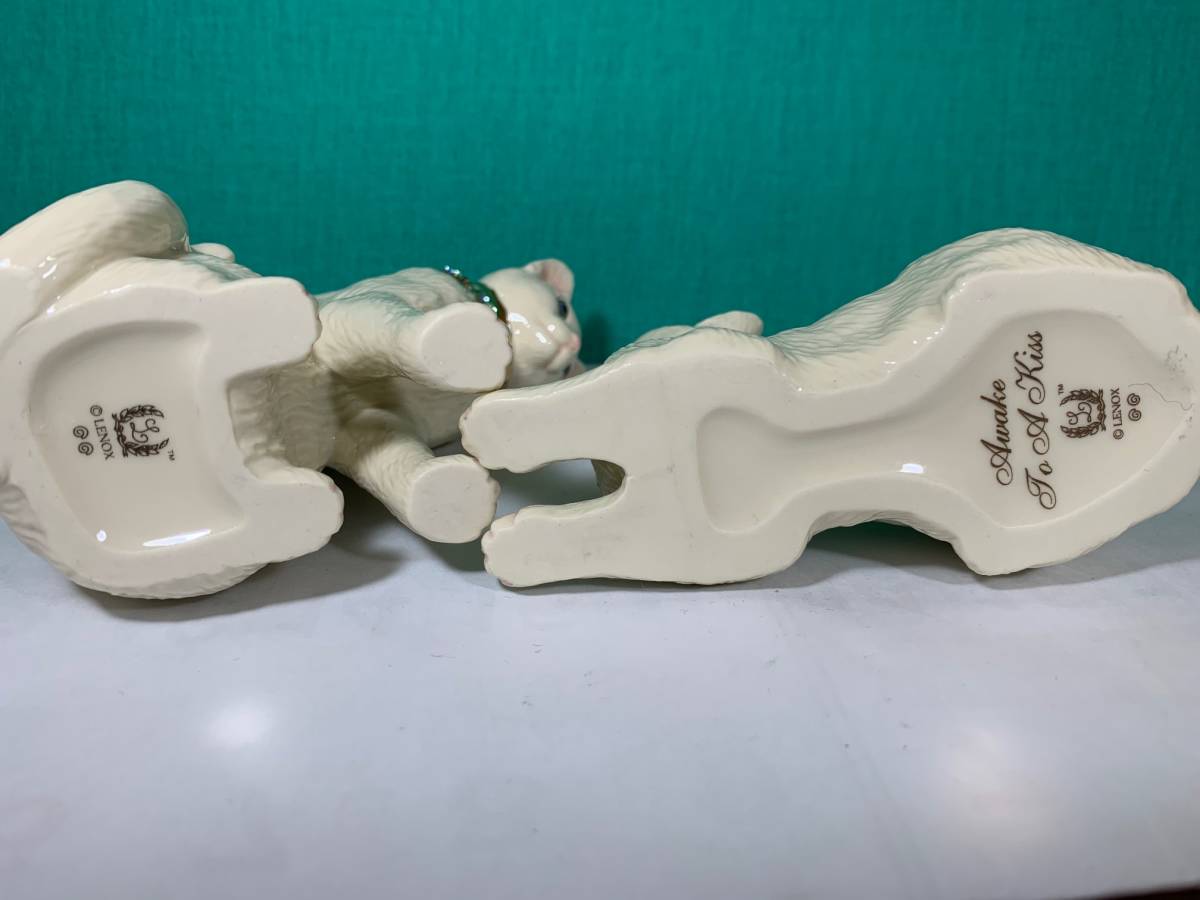 Lenox★レノックス★ドイツ製★猫★クリスタル★置物★ペーパーウェイト★ ☆USA☆レノックス☆Lenox☆Awake to a Kiss☆ペアーの猫ちゃん(