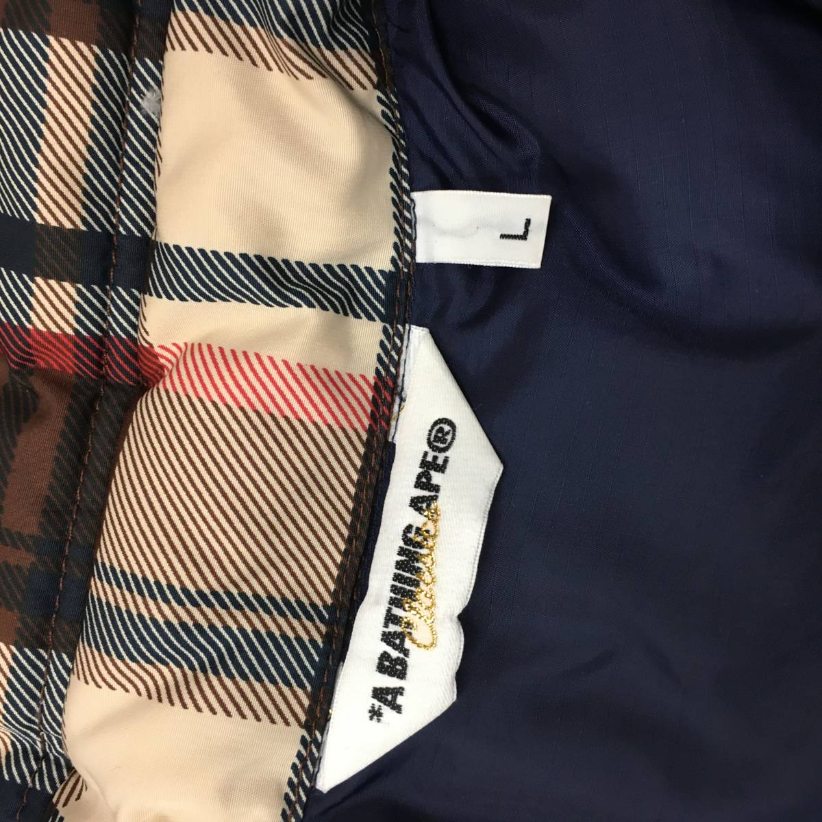 ☆C09352【極美品】A BATHING APE アベイシングエイプ/ダウンベスト 