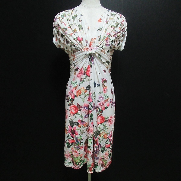 #snc フィフィーユパリ FIFILLES PARIS ワンピース 白 カシュクール 花柄 蝶 フランス製 レディース [755200]