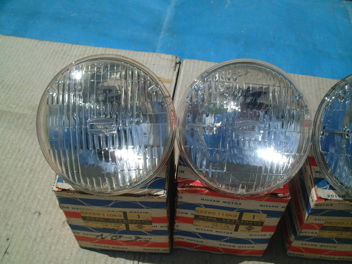 当時物、旧車、丸型4灯用、ヘッドライト1台分、シールドビーム12V 