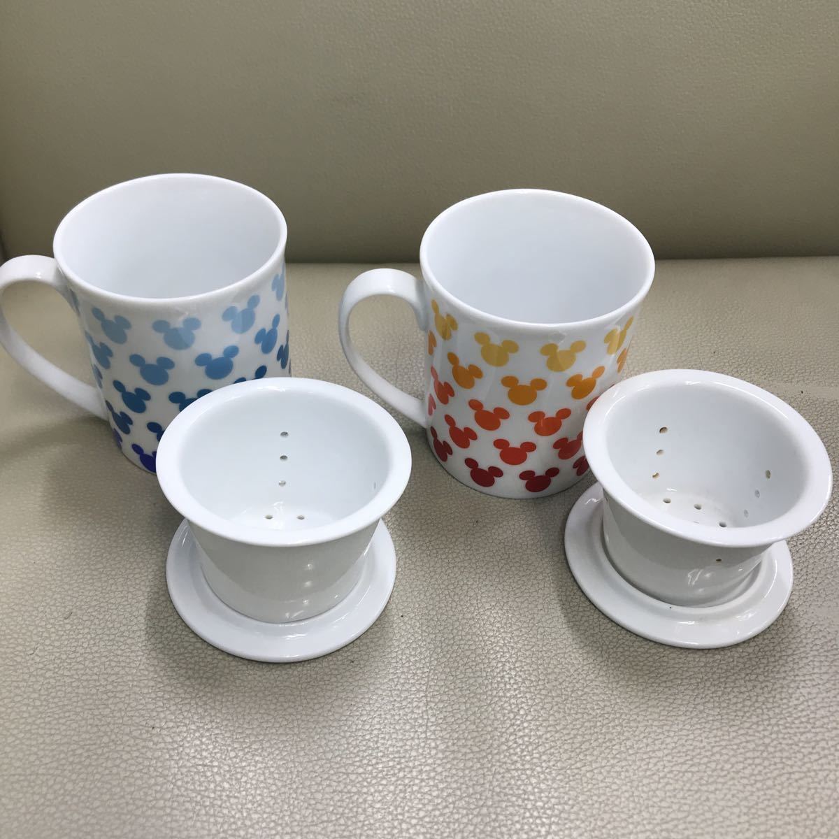 廃盤 ディズニーリゾート限定 茶こし付き マグカップ 2点セット 