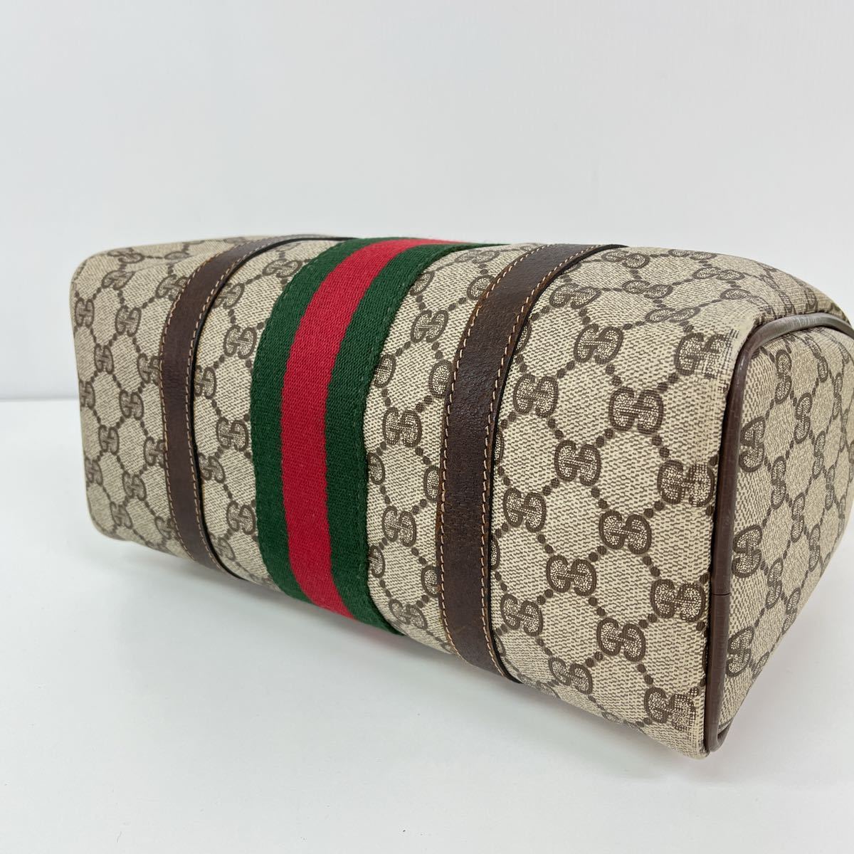 GUCCI グッチ シェリー GGスプリーム ボストンバッグ ハンドバッグ PVC 