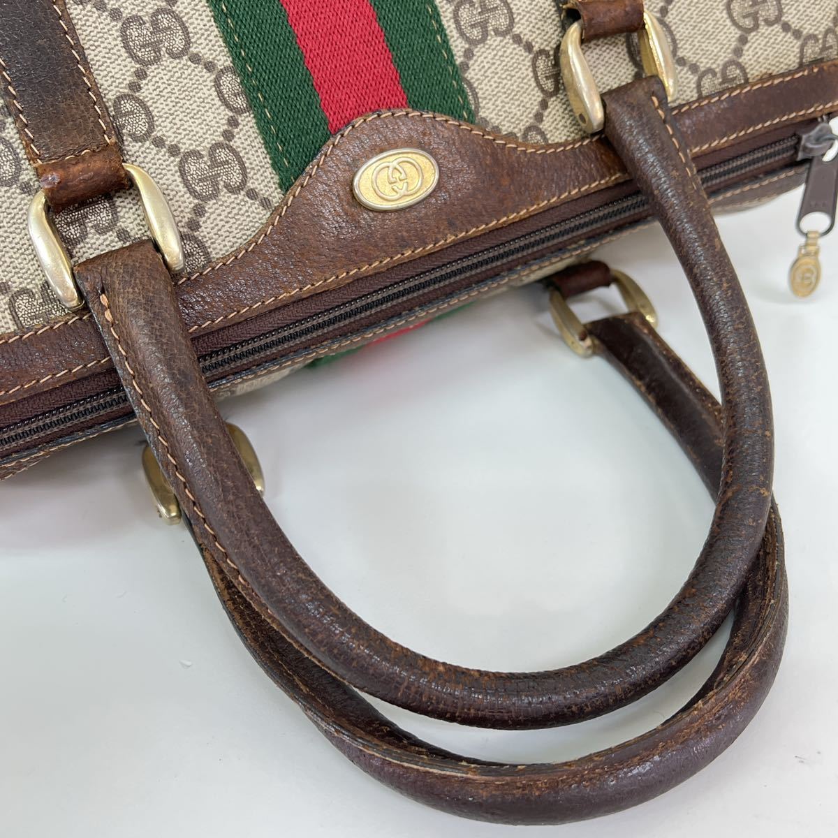 GUCCI グッチ シェリー GGスプリーム ボストンバッグ ハンドバッグ PVC 
