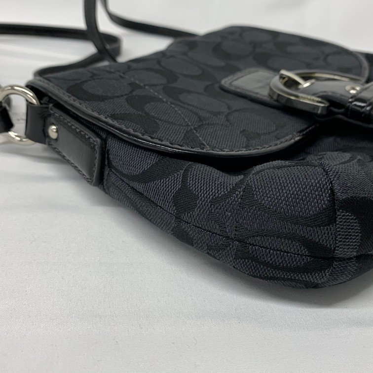 AIAZ6049】COACH コーチ シグネチャー ショルダーバッグ ブラック タグ