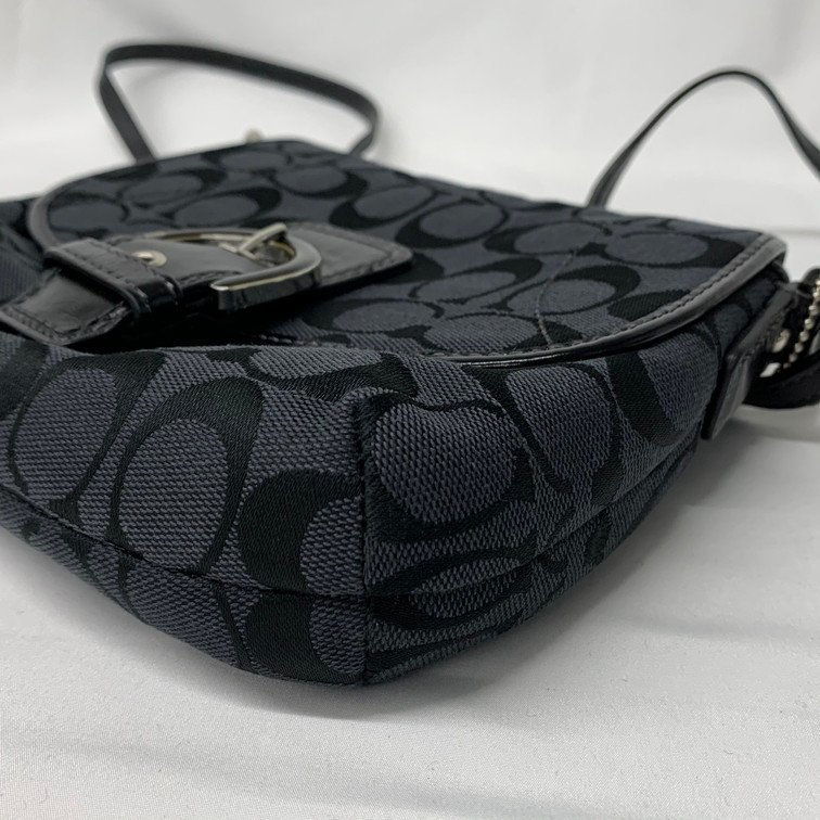 AIAZ6049】COACH コーチ シグネチャー ショルダーバッグ ブラック タグ