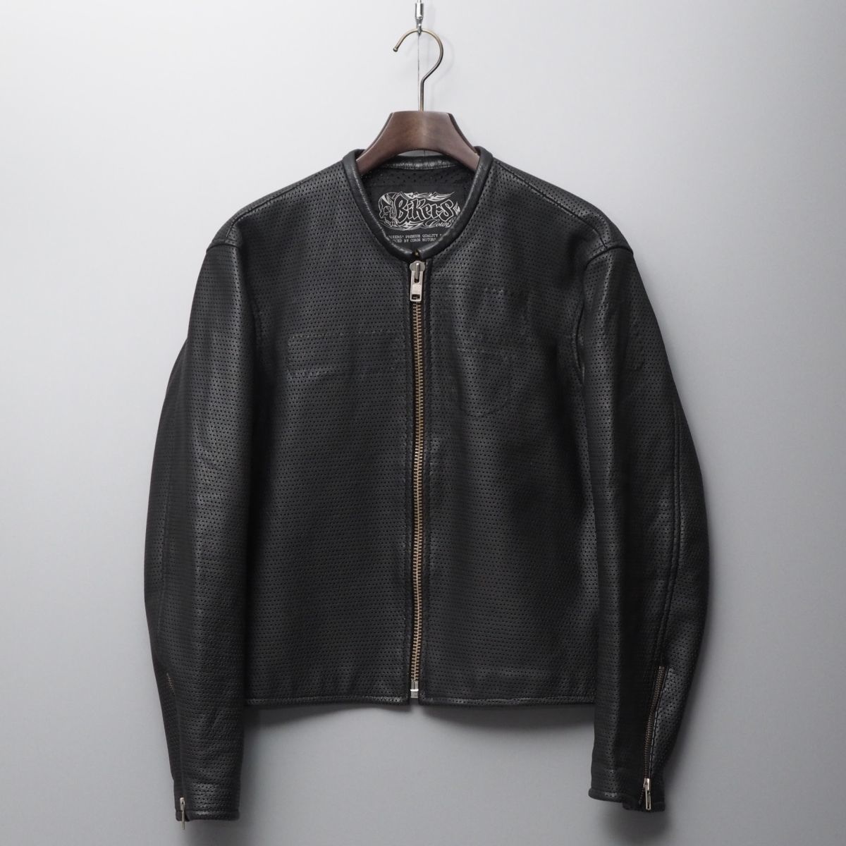 TE8077 Bikers 光輪モータース メンズ 38 牛革 パンチングレザー ノー 