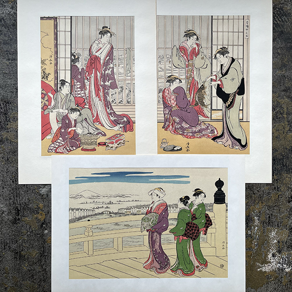 ②【鳥居清長 名選集 下巻】アダチ版画研究所 全20図 美人画 手刷り木