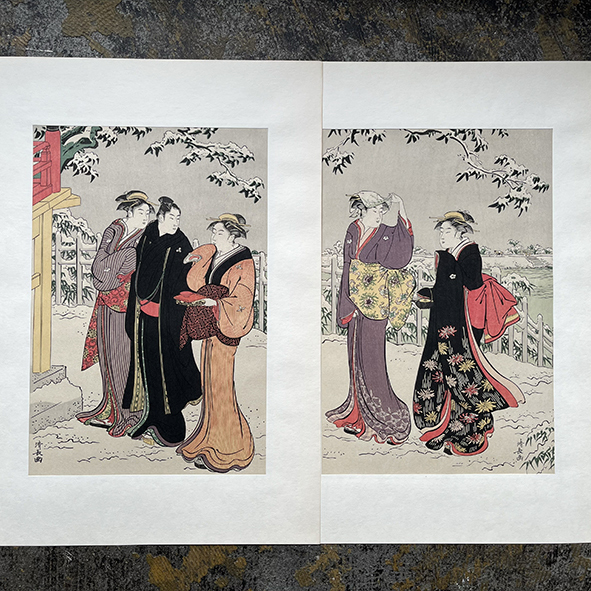 ②【鳥居清長 名選集 下巻】アダチ版画研究所 全20図 美人画 手刷り木