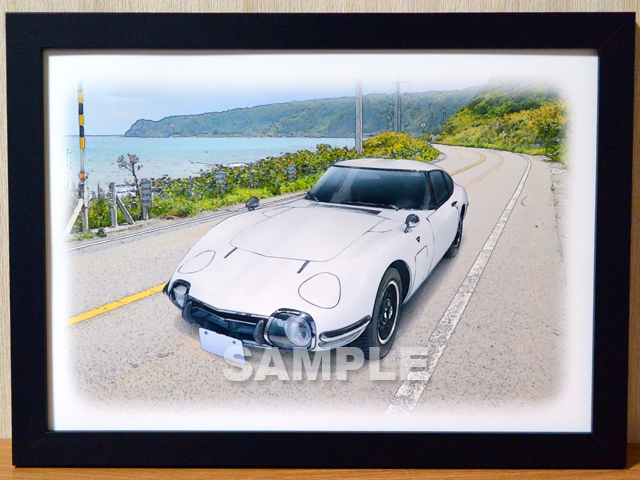 即決送料無料 トヨタ 2000GT 額付きイラスト インテリア雑貨 TOYOTA 