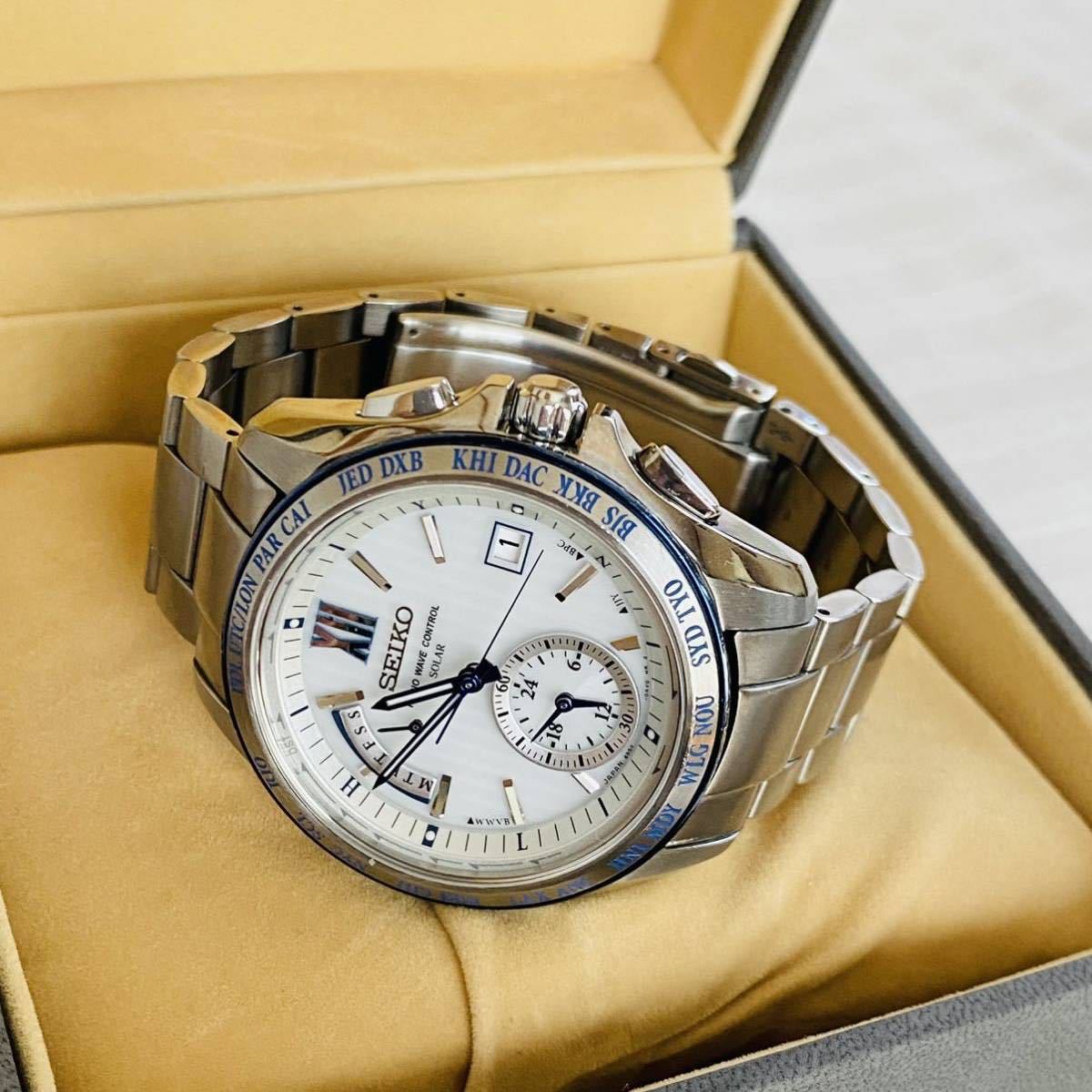 SEIKO ◇ ブライツ 良品 ワールドタイム 電波ソーラー 8B54 ◇ SAGA143