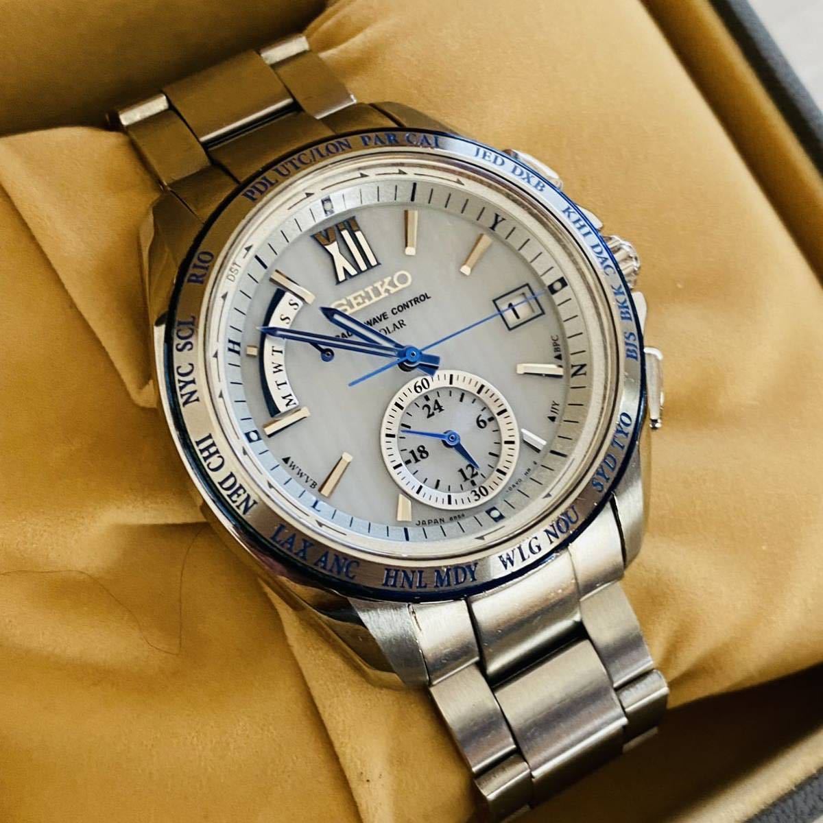 SEIKO ◇ ブライツ 良品 ワールドタイム 電波ソーラー 8B54 ◇ SAGA143