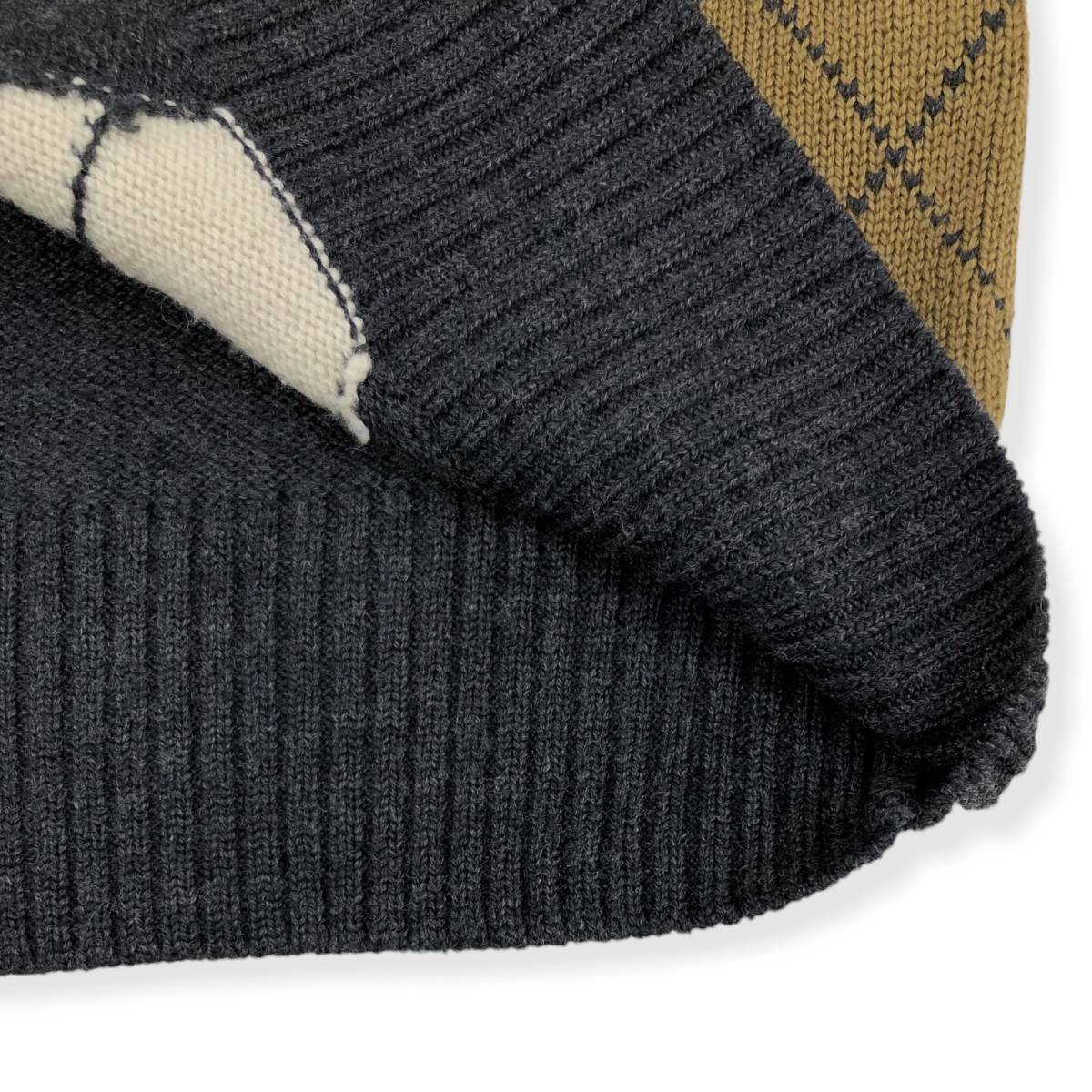 BURBERRY LONDONバーバリーロンドン 羊毛アーガイル柄ニットセーター 