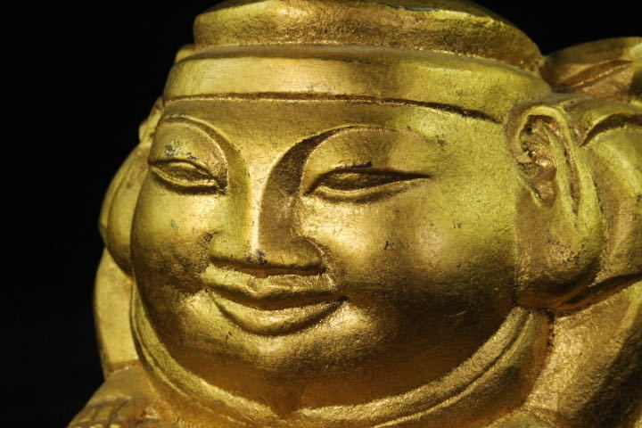 □拳□ 人間国宝 平櫛田中 特大鯛付 福聚（福寿）恵比寿像 金箔