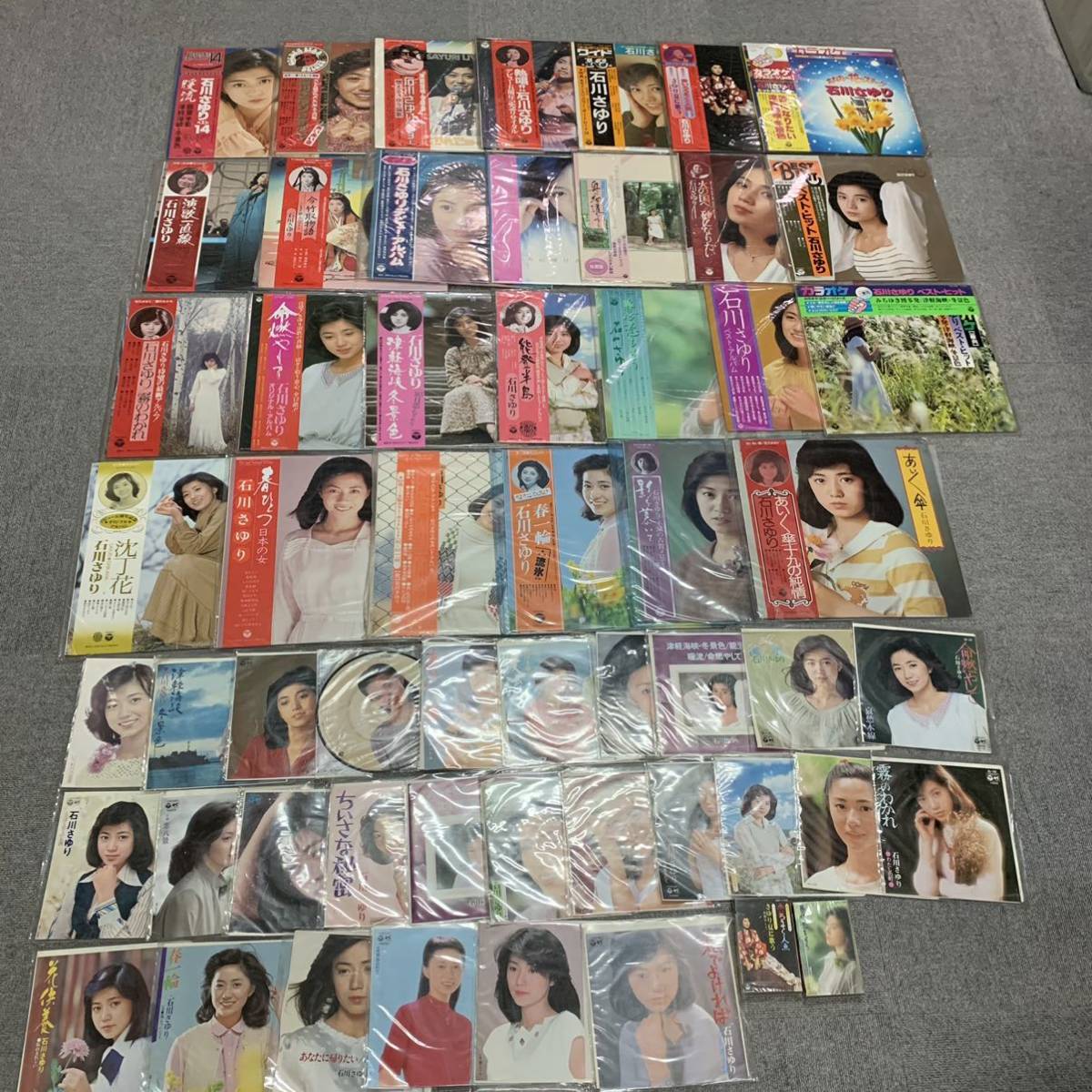 1004]M 石川さゆり LPレコード シングルレコード 昭和歌謡曲 カセット 