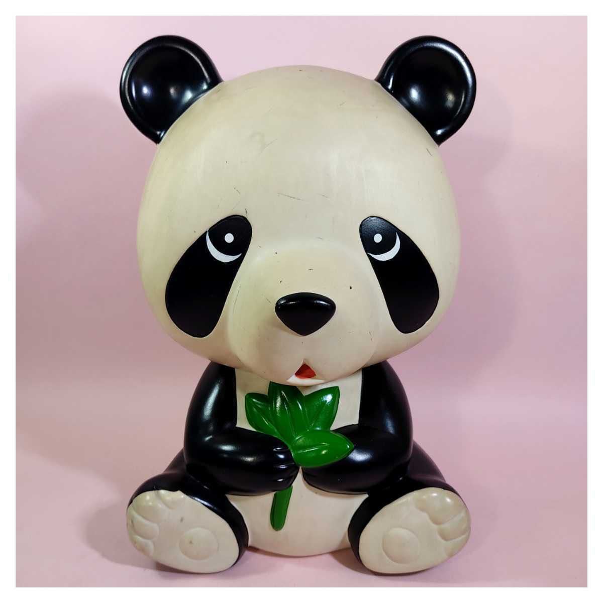 三菱銀行 ビッグ パンダ 貯金箱 昭和レトロ ソフビ 全長約35cm 中古品 