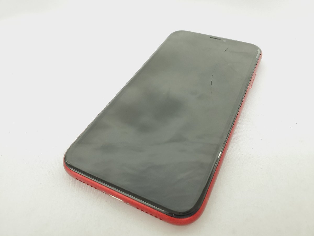 1円～【ジャンク】au エーユー Apple iPhone XR 64GB NT062J/A レッド ○ ※SIMロック解除済み/液晶割れ/修理交換品 907311590 1007