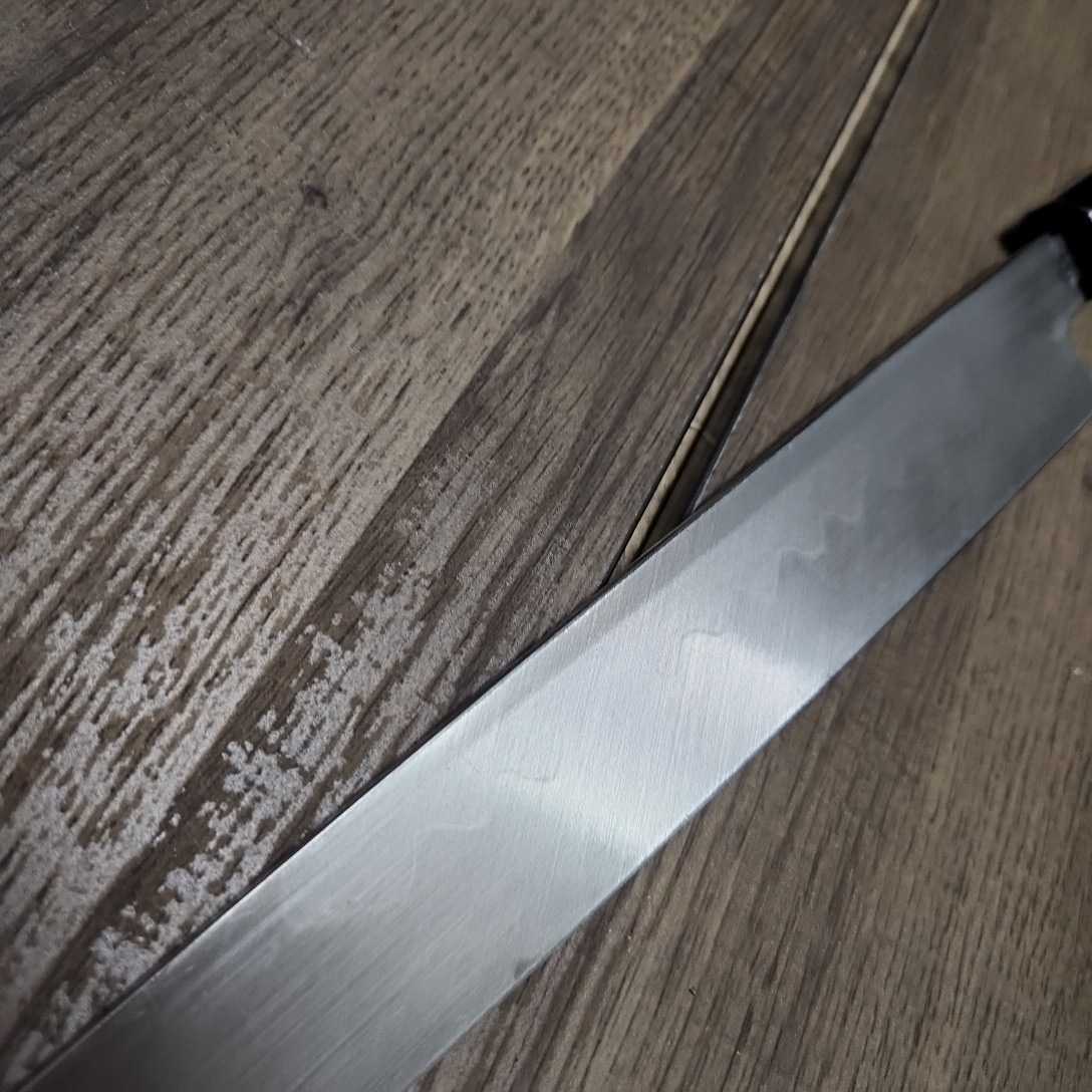 本焼 包丁 柳刃 堺打刃物 森本光一作 八角黒檀 本焼 水焼 柳 包丁 鏡面