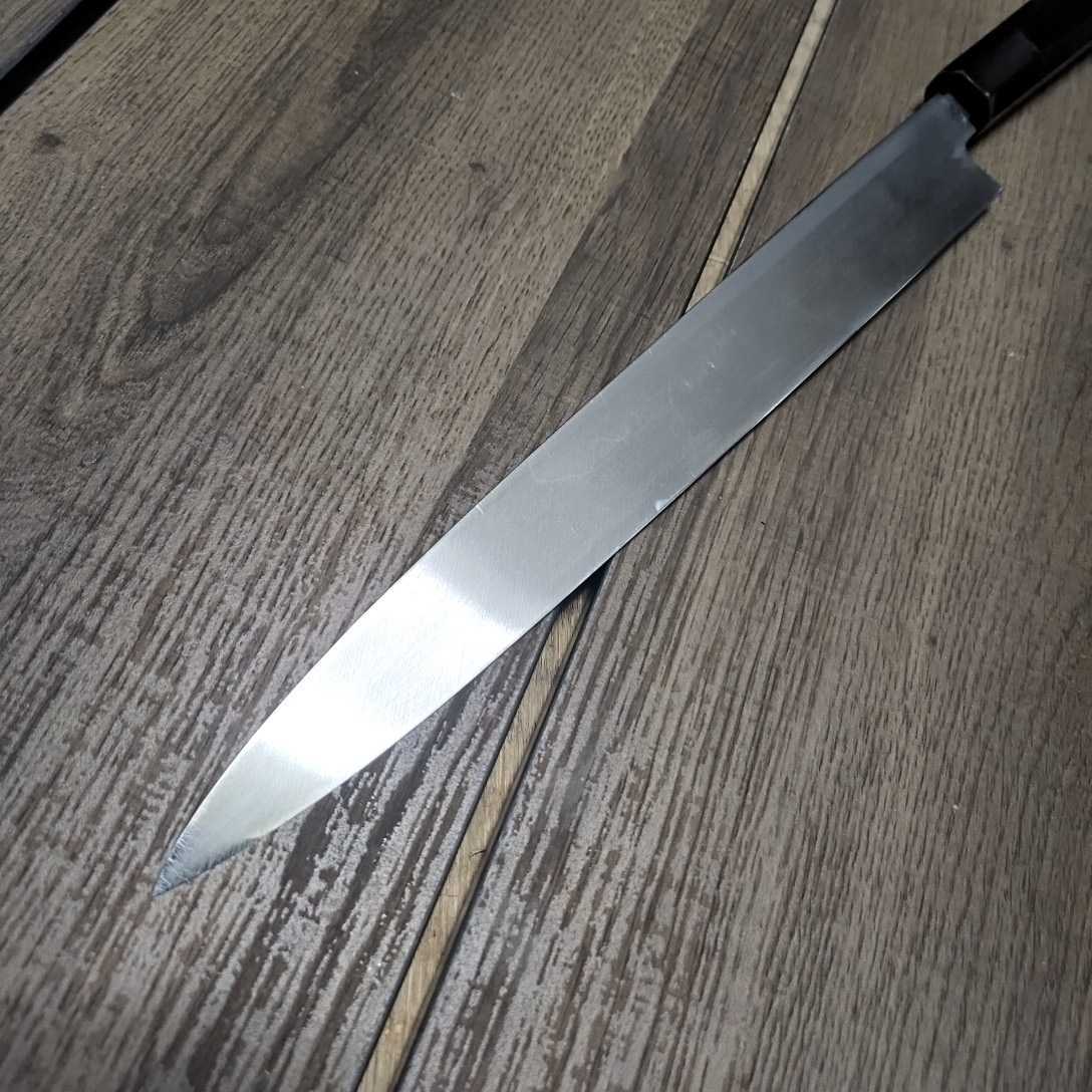 本焼 包丁 柳刃 堺打刃物 森本光一作 八角黒檀 本焼 水