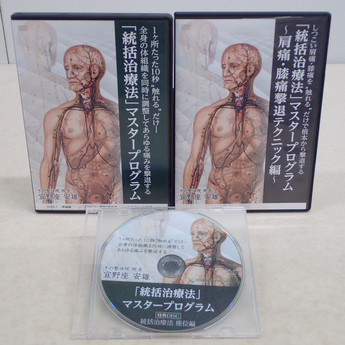  &forall; 統括治療法 マスタープログラム DVD 3枚組＋肩痛 膝痛撃退テクニック編＋特典DISC 宜野座安雄 2018年 整体 GM；GAK1001(民間療法)｜売買されたオークション情報、yahooの商品情報をアーカイ 民間療法