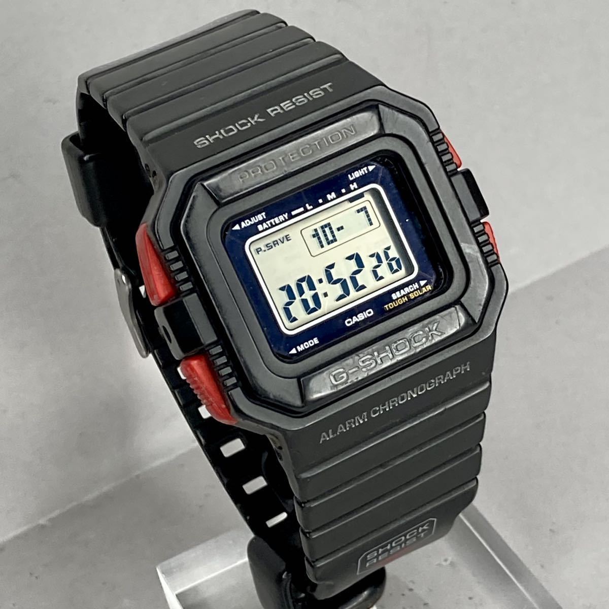 良品 CASIO G-SHOCK G-5500-1JFタフソーラー レッド ブラック 