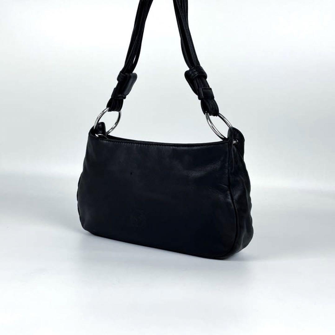 ✨美品✨ロエベ ワンショルダーバッグ ホーボー アナグラム ナッパレザー 黒 人気店舗 【極美品】LOEWE ロエベ ハンドバッグ アナグラム ワン