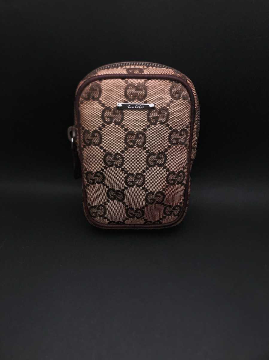 希少】GUCCI GG柄 シマレザー シガレットケース マルチケース ブラウン