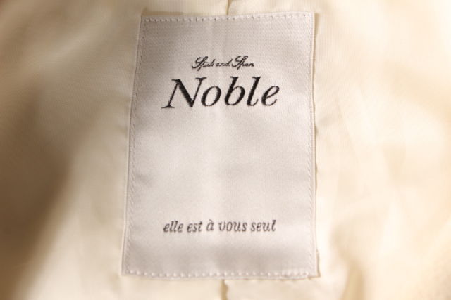 スピック＆スパン ノーブル Spick&Span Noble 16AW W/NyZIP コート ノーカラー ウール 38 白 ホワイト btm0517 レディース Noble ノーブル Spick&amp;Span Vネック Noble黒フレアスカート NOBLEの通販