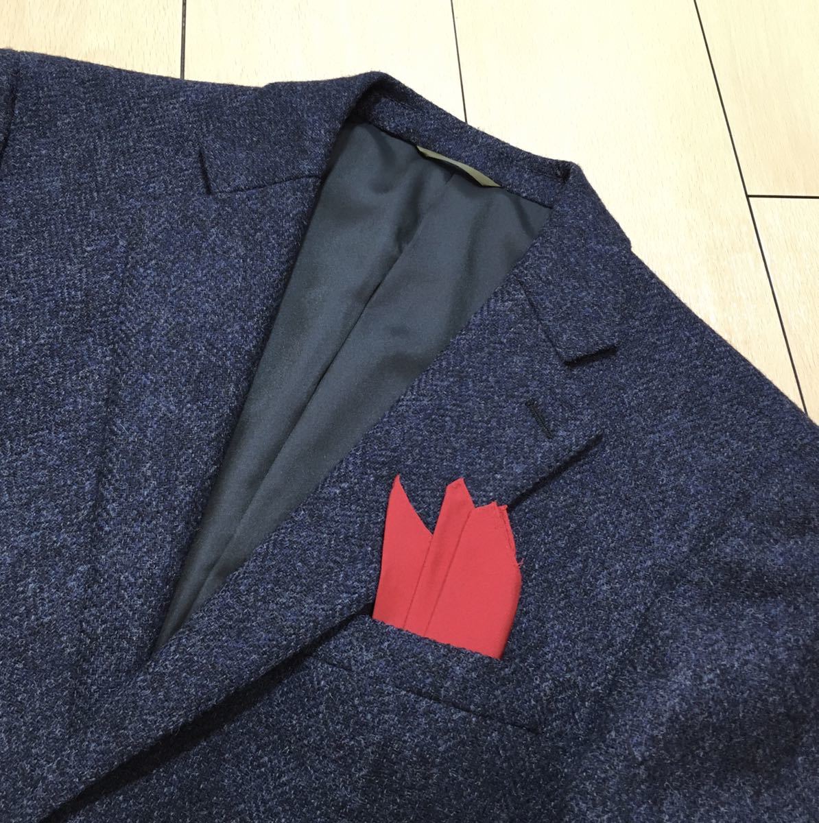 極美品　エトネ　テーラードジャケット　ヘリンボーン　MOON生地　グレー　46 極美品 エトネ テーラードジャケット ヘリンボーン MOON生地 グレー 46