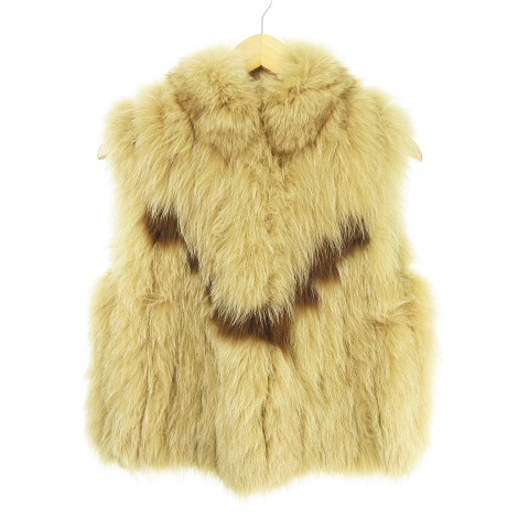 ROTINY FUR ロティニー フォックスファー ベスト 毛皮 V柄 ライン柄