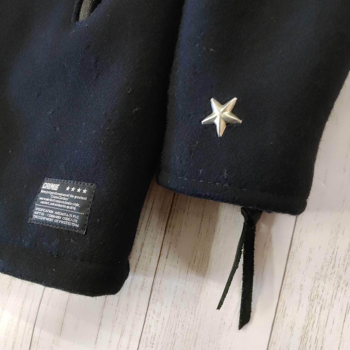 CRIMIE ショット クライミー LAMB schott × LEATHER レザー切替 ウール シングル (ショット) JACKET 中古・古着通販Schott SCHOTT×THE THE ウールライダース