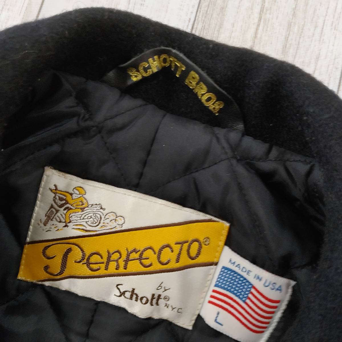 CRIMIE ショット クライミー LAMB schott × LEATHER レザー切替 ウール シングル (ショット) JACKET 中古・古着通販Schott SCHOTT×THE THE ウールライダース