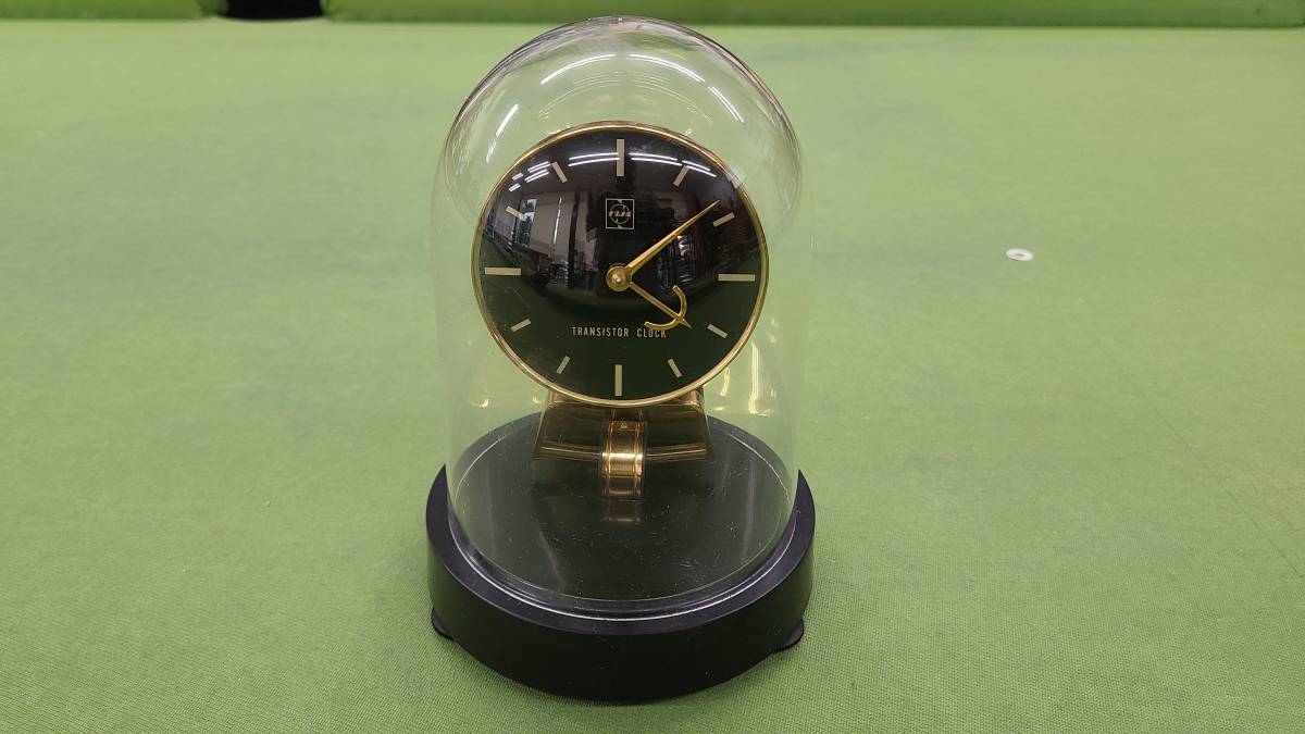 National ナショナル TRANSISTOR CLOCK トランジスタ クロック ガラスドーム 置時計 ジャンク品 No.N(一般 ...