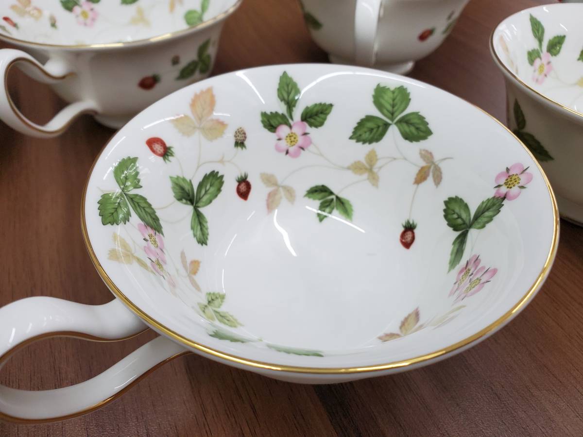 ワイルド　ストロベリー　カップ＆ソーサー　５客 ☆WEDGWOOD ワイルドストロベリー ティーカップ＆ソーサー 5客セット