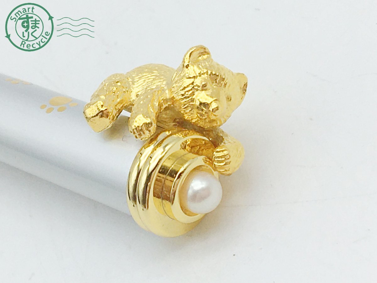 10261461 〇 MIKIMOTO ミキモト ファッションボールペン パール付き 熊 