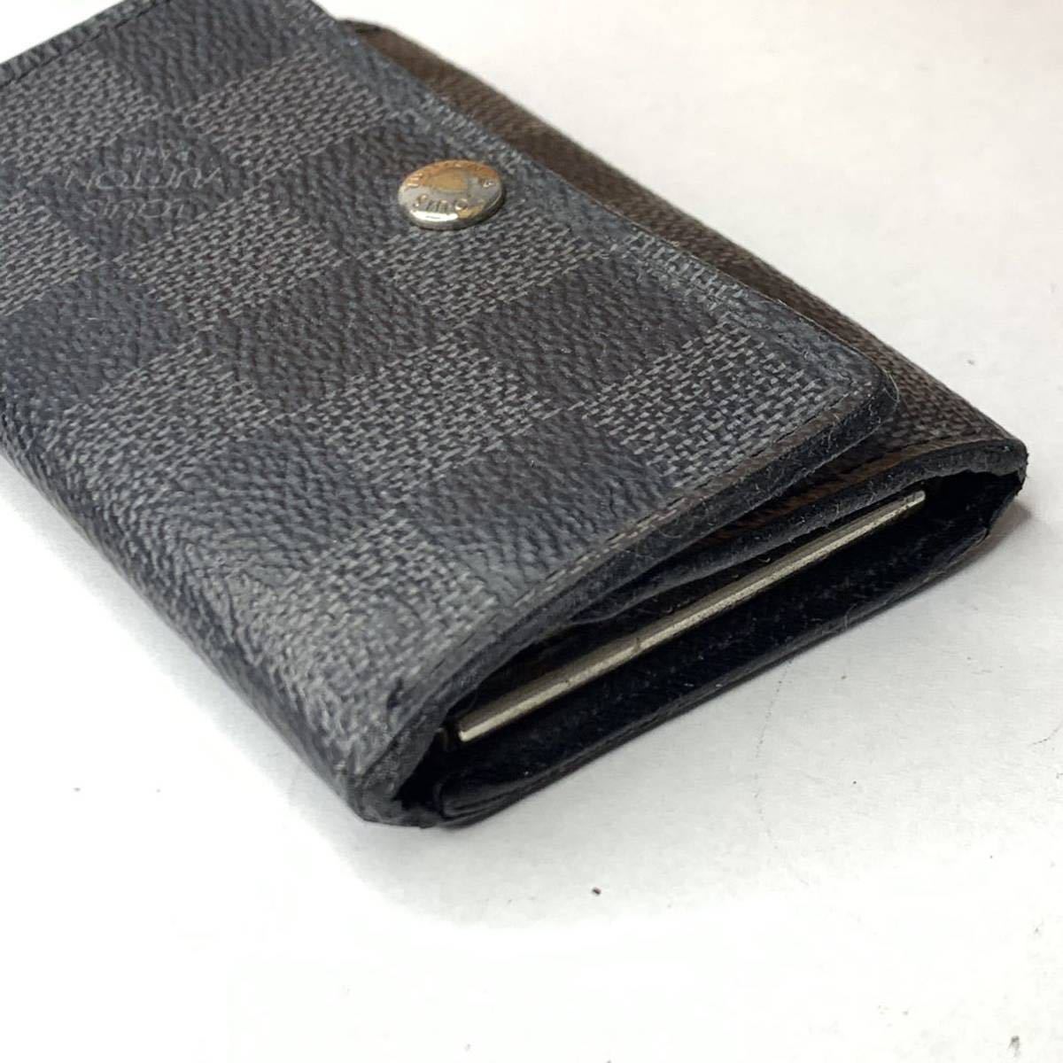 E89 1円 LOUIS VUITTON キーケース 6連 ダミエ グラフィット