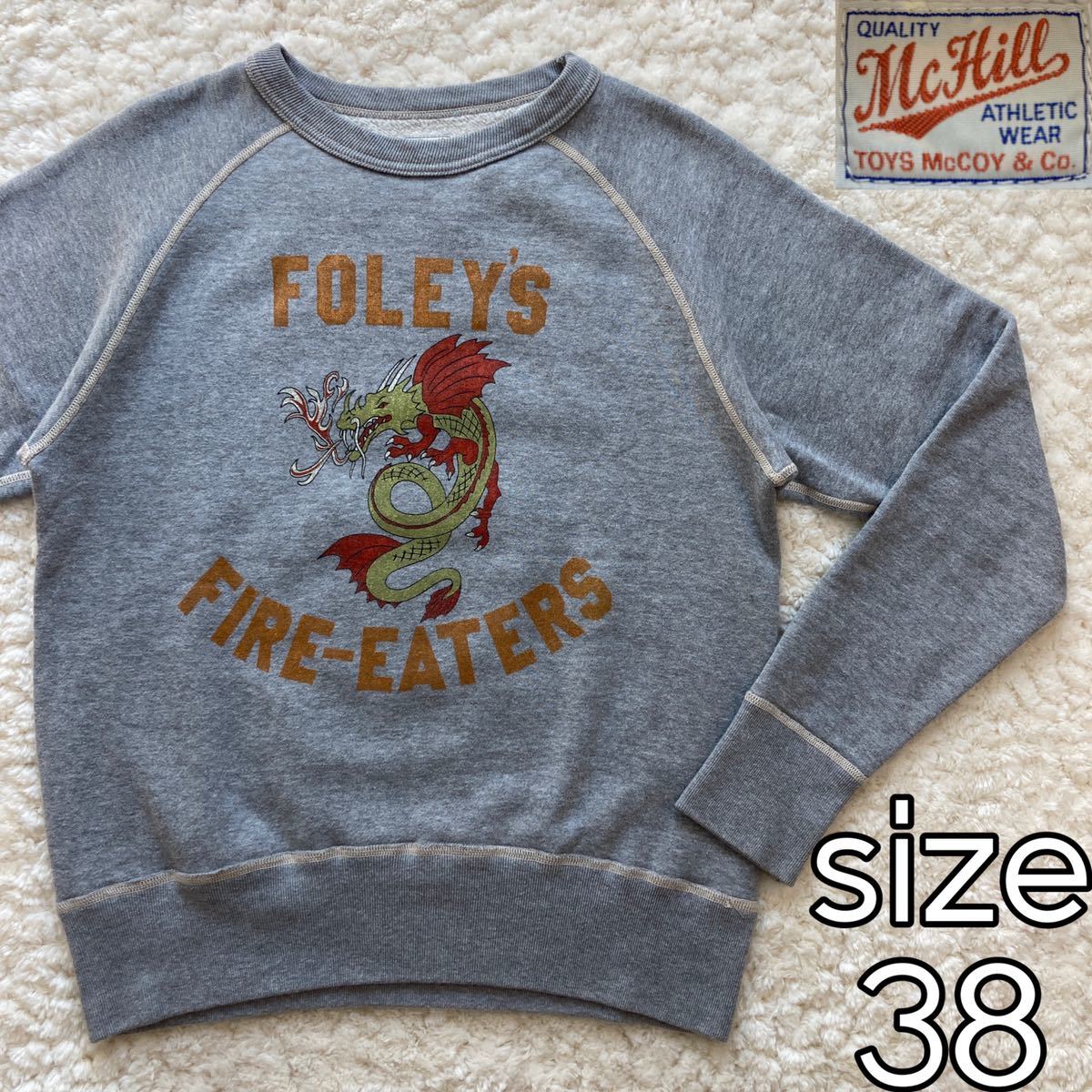 TOYS McCOY FIRE EATER スウェット 38 グレーMcHill トイズマッコイ 