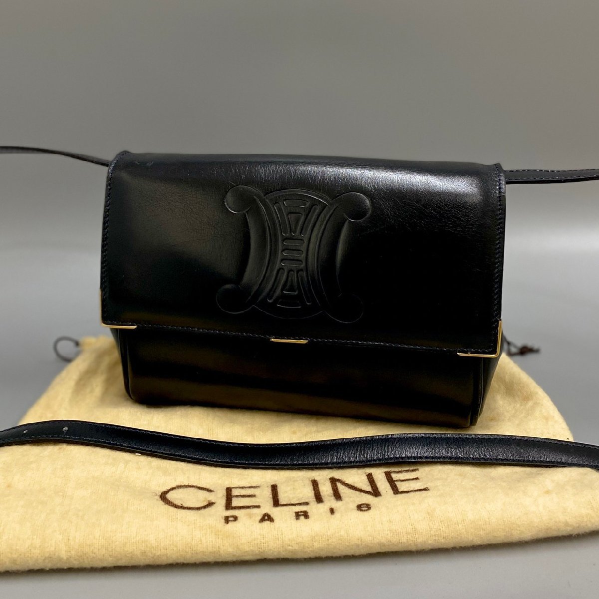 1円 美品 保存袋付 CELINE セリーヌ ヴィンテージ マカダム トリオンフ