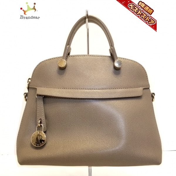 フルラ FURLA ハンドバッグ パイパー レザー グレーベージュ バッグ フルラ ハンドバッグ グレーベージュ レディース 保存 ショルダー