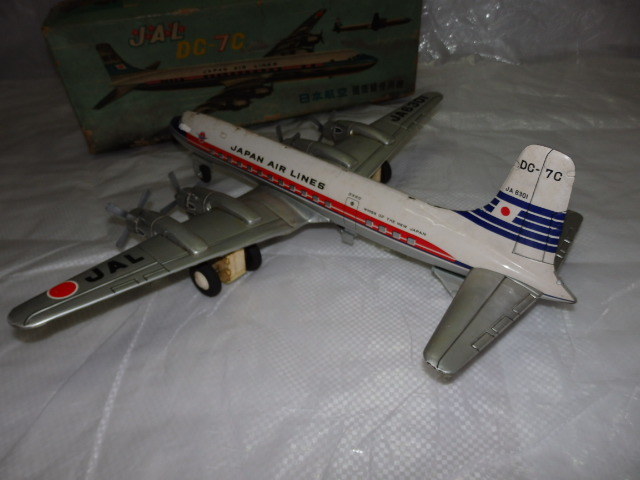 ブリキ JAL DC-7C 飛行機 ダグラス - 日本航空 バンダイ 当時物 旅客機