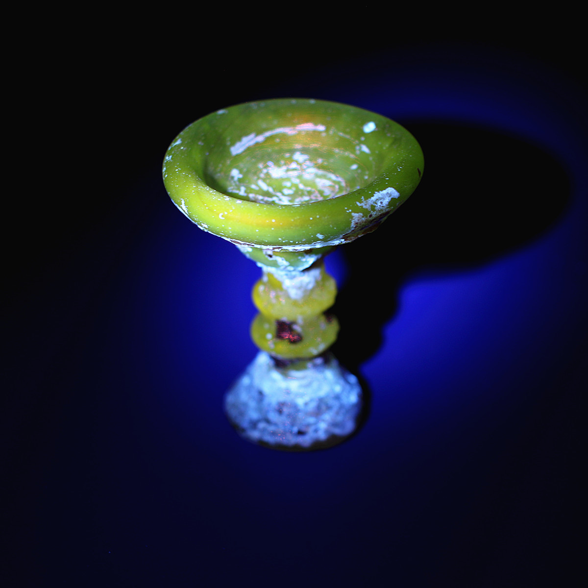 古代 銀化 ローマングラス 器片 薄水色 2個 (42) ガラス ☆R0801☆
