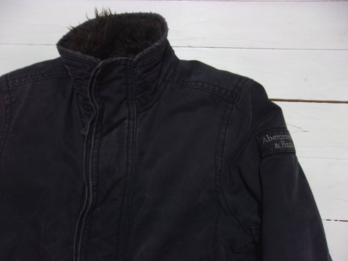 00s アバクロ ダックジャケット 肉厚 裏地ファー ダメージ加工 M 00s