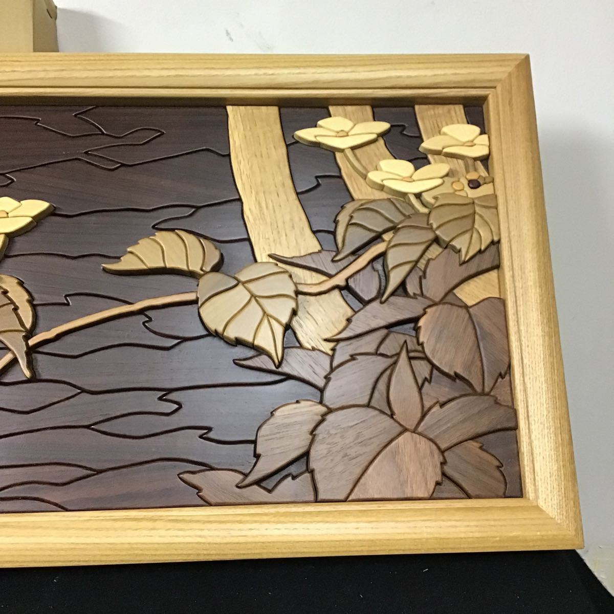 木壁画 紫陽花 アジサイ 組み木絵画 あさのたかを 寄木絵 TAKAO ASANO  