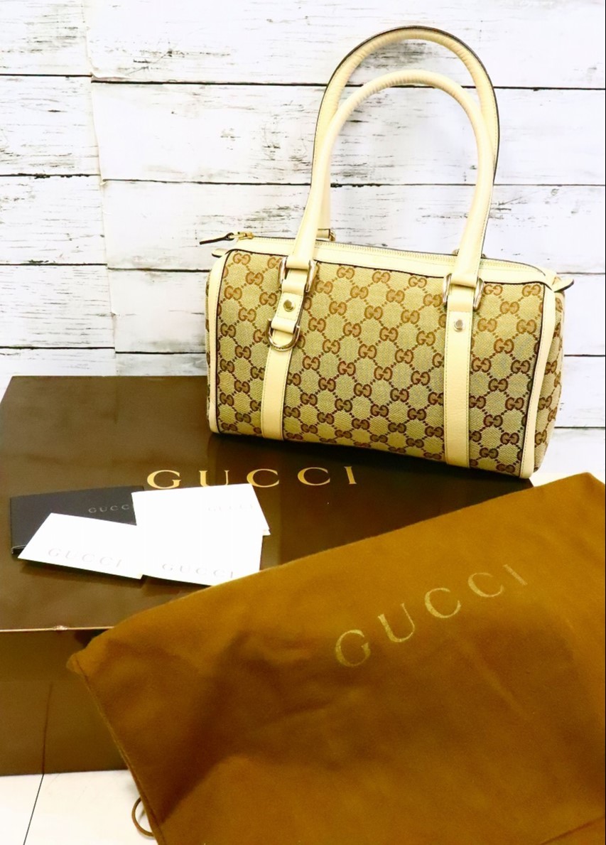 ト長】GUCCI グッチ GGキャンバス ミニボストン ハンドバッグ 130942 