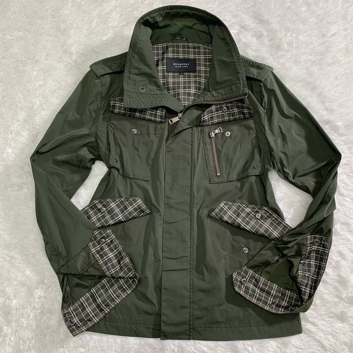 1 美品 バーバリーブラックレーベル ミリタリージャケット BURBERRY 