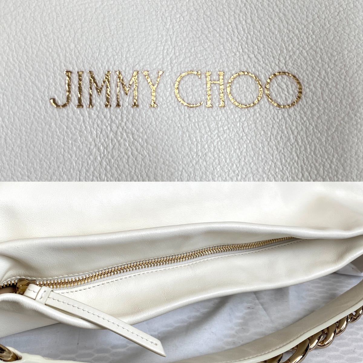 JIMMY CHOO ハンドバッグ ホワイト チェーン JIMMY CHOO ジミーチュウ 