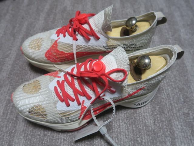 3.1万★良品 2021年モデル NIKE ナイキ エア ズーム テンポ ネクスト% x Off-White Solar Red US8.5 JP26.5cm スニーカー