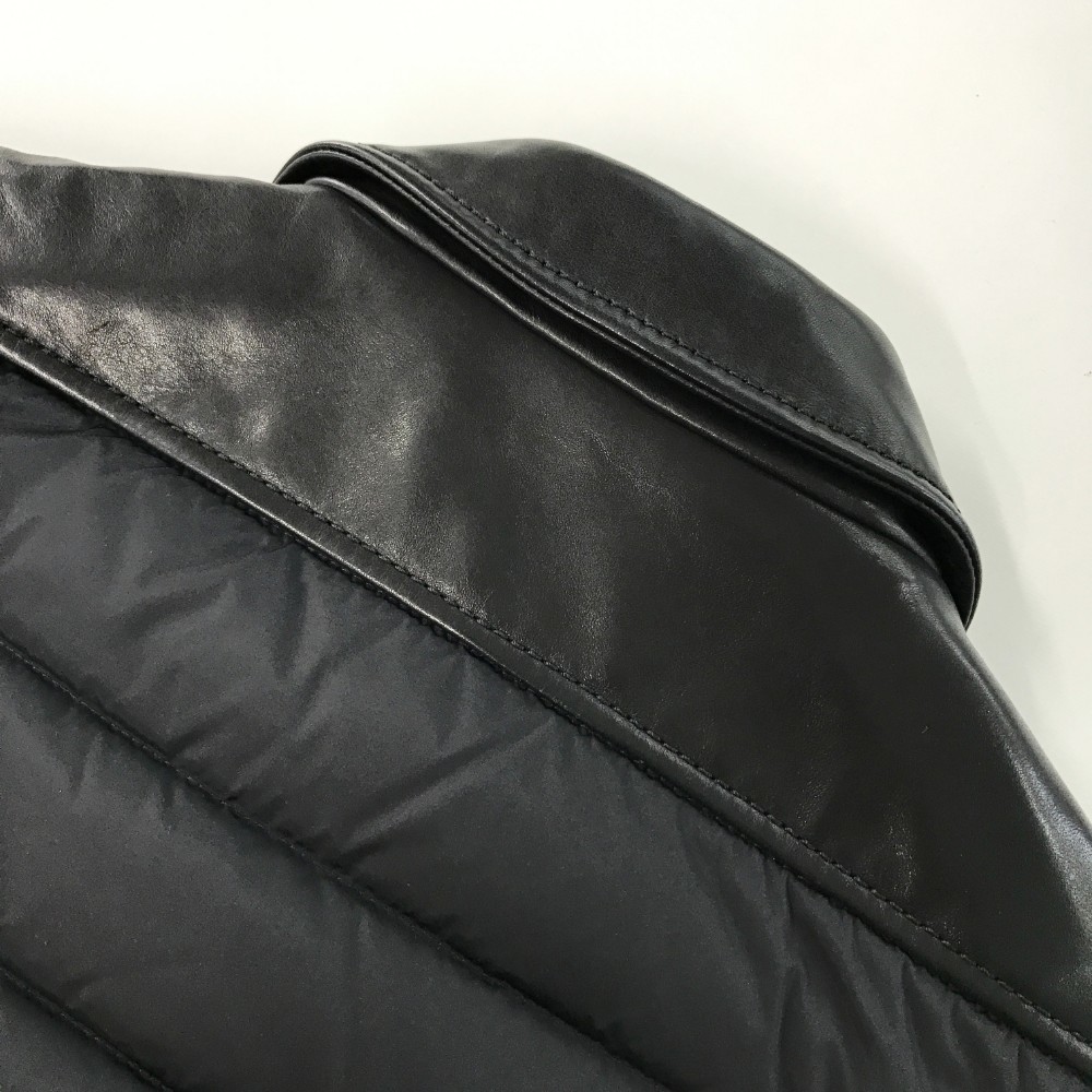 MONCLER モンクレール RODEIA ダブルレザー ダウンベスト ブラック系 1