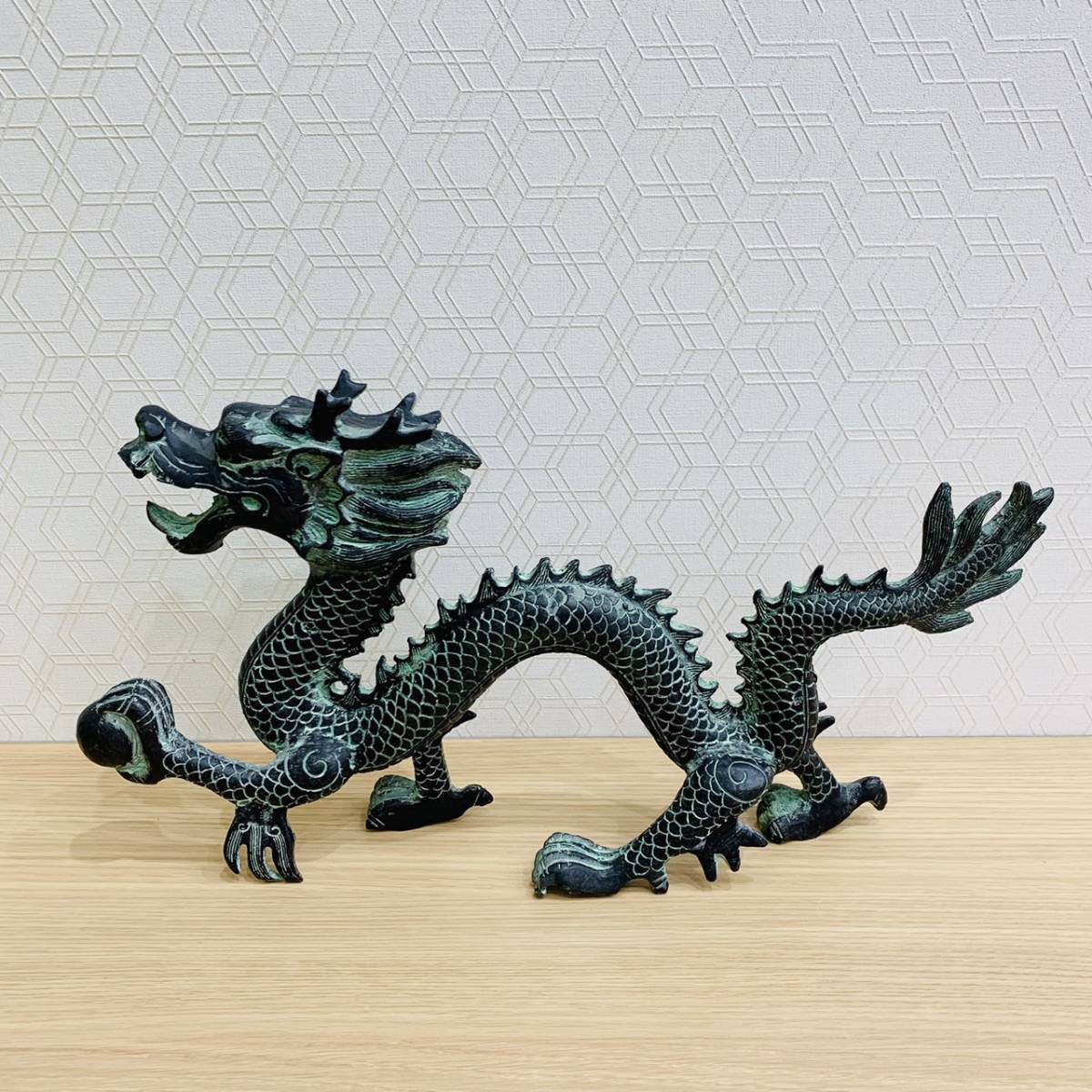 H24.4】1円～ 龍 ドラゴン 置物 銅？ 青銅？ 中国 インテリア 工芸品